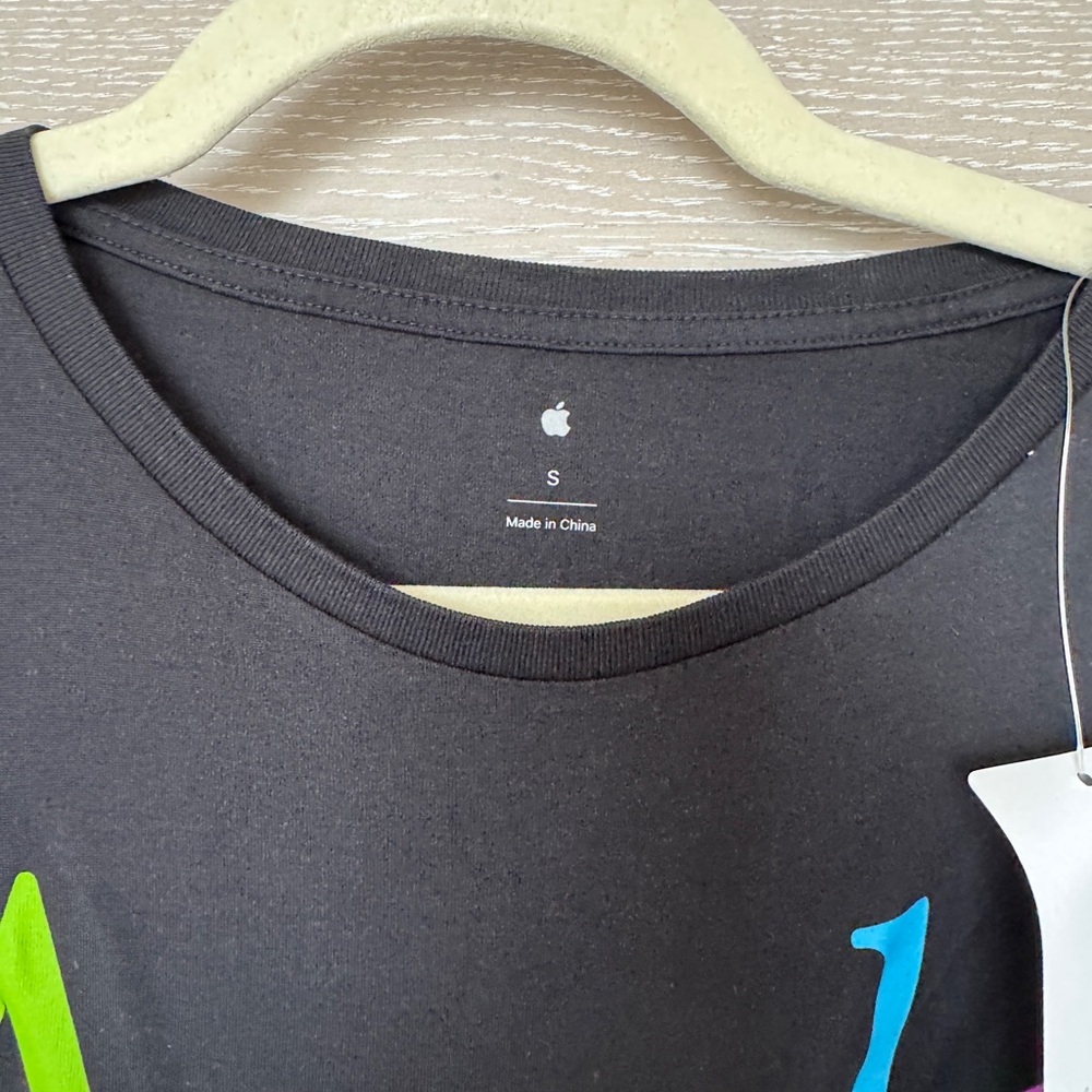 Apple Black T-Shirt with Multicolor Print - Picture 3 of 3